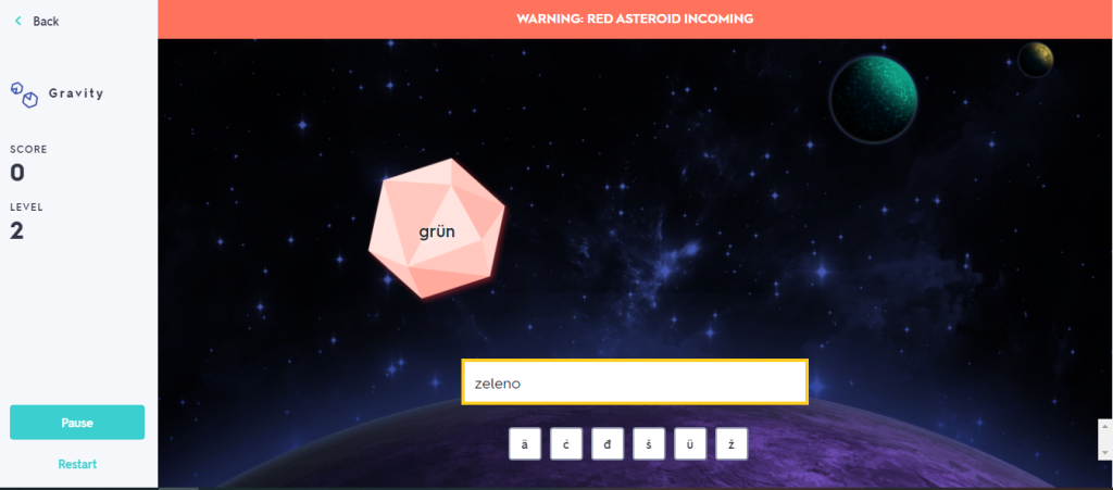 Kako se koristi Kvizlet Gravity