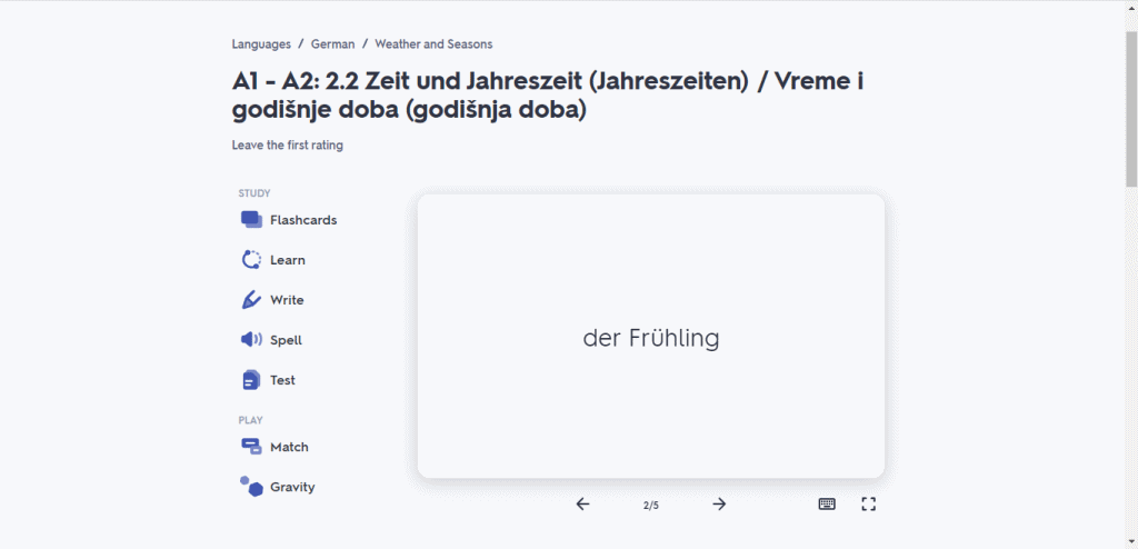 Kako se koristi Kvizlet Flash Cards